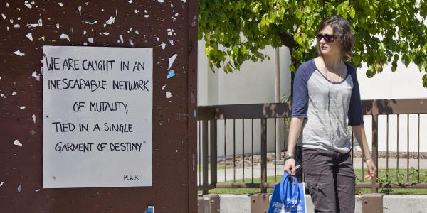 Repeat vandals take down posters from bridge kiosks