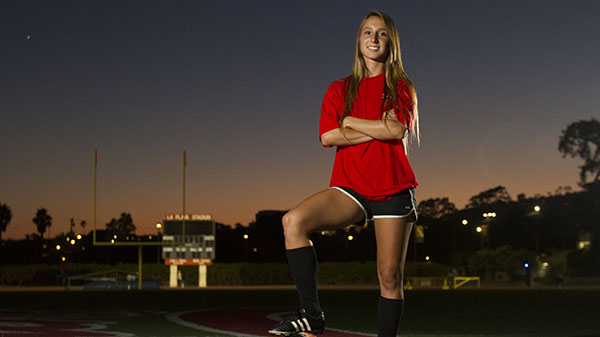 Vaqueros forward Brandie Harris poses for a portrait at La Playa Stadium on Sept. 14, 2013 in Santa Barbara, Calif. Harris