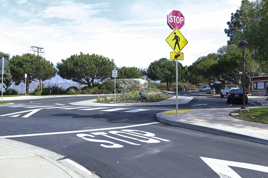 The new roundabout on the East campus gives students the opportunity to get dropped off quickly and easily, getting them right where they need to be.