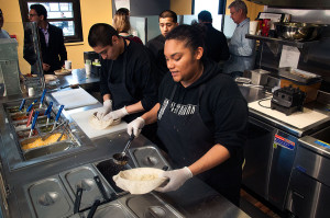 Leandra Harris, City College student worker, makes a custom burrito at the Burrito Shack on East Campus. The Shack is open from 10 a.m. to 4 p.m., Monday to Friday.