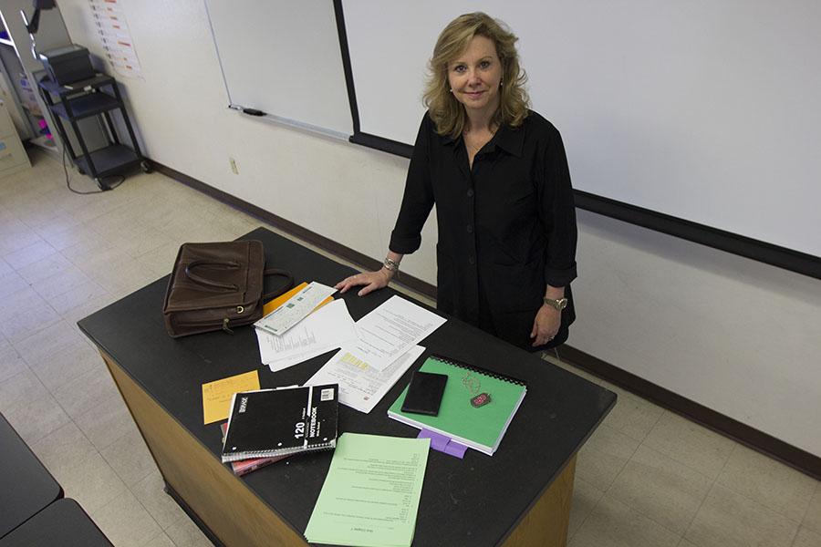 PHOTO ILLUSTRATION: Justice Studies Instructor, Kelly Wellman, prepares for her Intro to the Administration of Justice class on Tuesday, March 18, at City College. Wellman is the newest instructor for the Justice Studies Department.