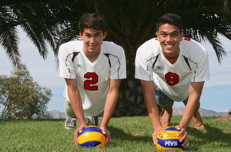 Men’s Volleyball players Owen Yoshimoto (left) and Evan Yoshimoto pose on Friday, March 7, at Santa Barbara City College. The team is 6-4 on the season.