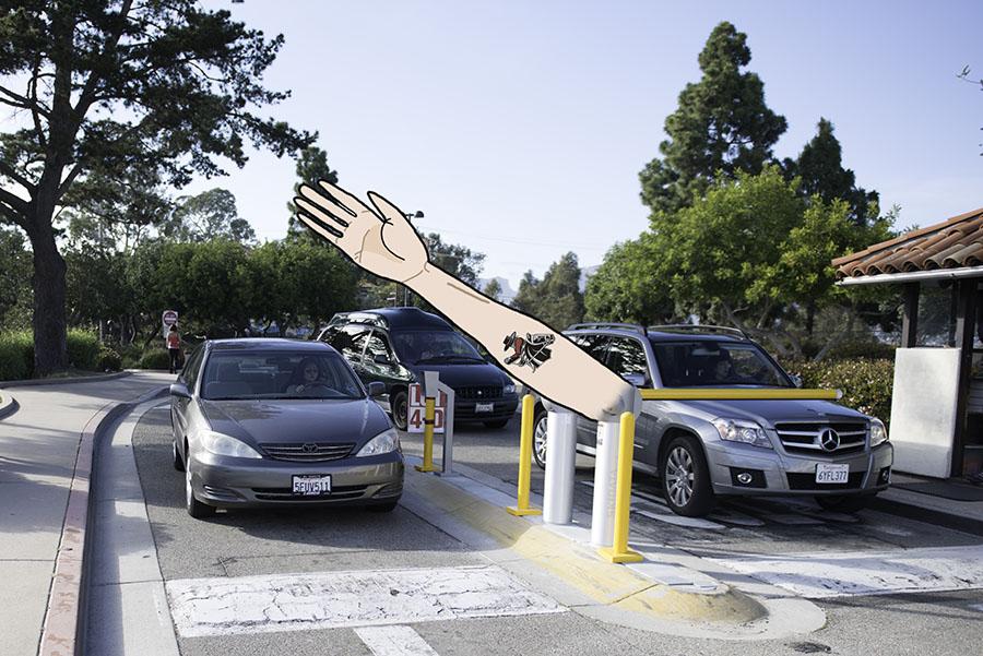New security arms let cars into the parking lot