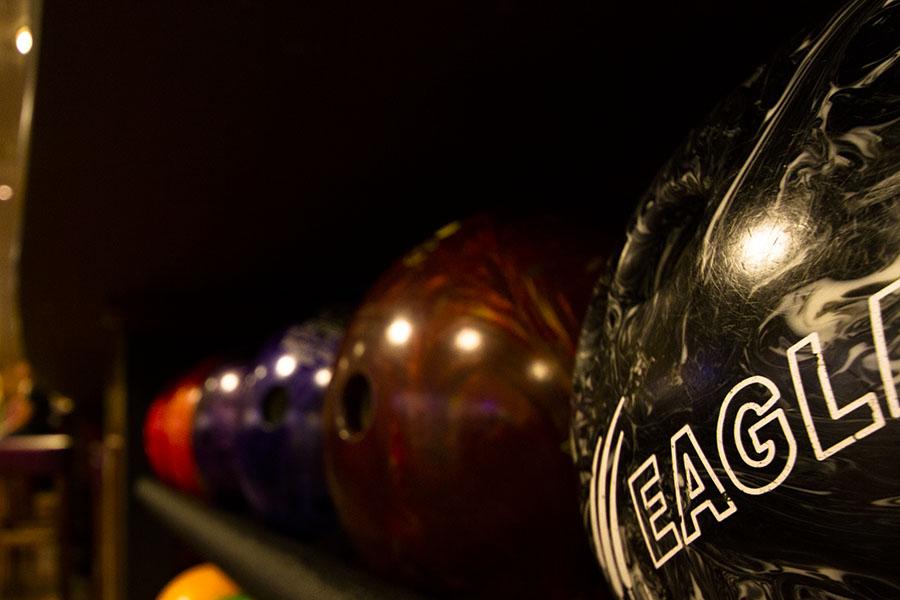 Santa Barbara City College staff and faculty bowling league members choose bowling balls during their Monday, April 21, 2014, opening night of league competition. League members can socialize outside of the work place for the next ten weeks of scheduled competition.