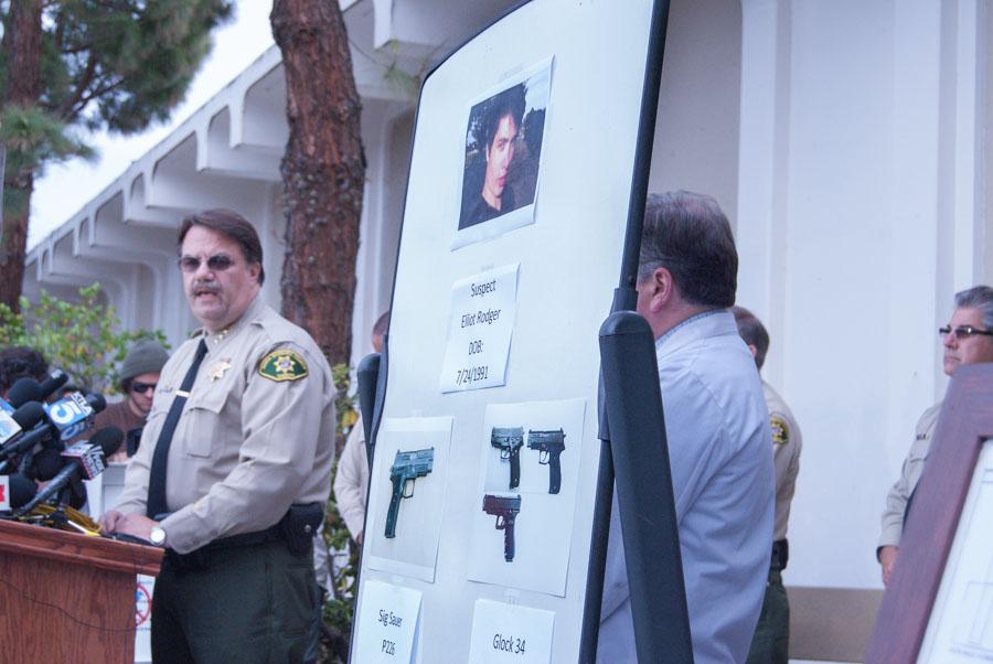 Santa Barbara County Sheriff Bill Brown answers questions at a Press Conference regarding the horrific Isla Vista murders by 22-year-old Elliot Oliver Robertson Rodger, at the Sheriff Headquarters on Saturday, May 24, in Santa Barbara, Calif. Rodger, a City College student, went on a murderous rampage of retribution on Friday night, May 23, killing six innocent students and hospitalizing seven others.