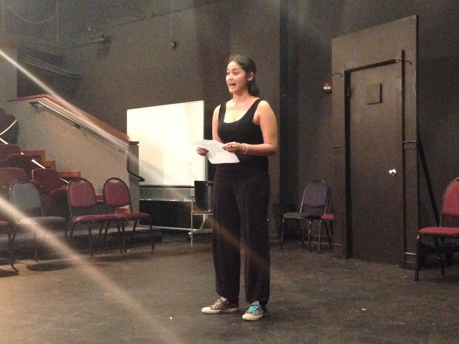 The first person to audition: Laksmini Wiyantini, performing a scene for the school plays auditions on Sept. 9th in the Jurkowitz theatre at Santa Barbara City College, Calif. The play premiers on Nov. 12