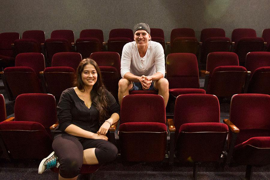 City College international students Joakim Leopold (right), from Sweden, and Ita Laksmini Wiyantini, from Bali, Indonesia, are majoring in theater arts, and hang out in the Garvin Theatre Tuesday, Oct. 14, at Santa Barbara (Calif.) City College. Joakim’s dream is to be a movie star, and Laksmini wants to be a part of a sitcom series.