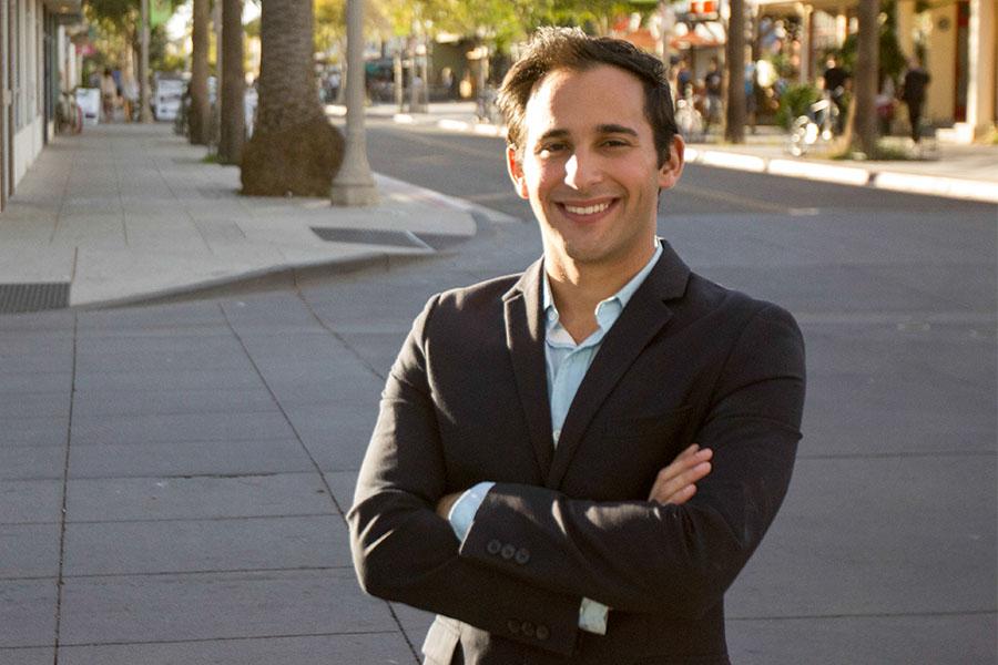 City College’s new Trustee Jonathan Abboud, Saturday, Nov. 22, in Isla Vista. As the District 6 representative for the City College Board of Trustees, Abboud represents all residents of IV, UCSB, and Hope Ranch.
