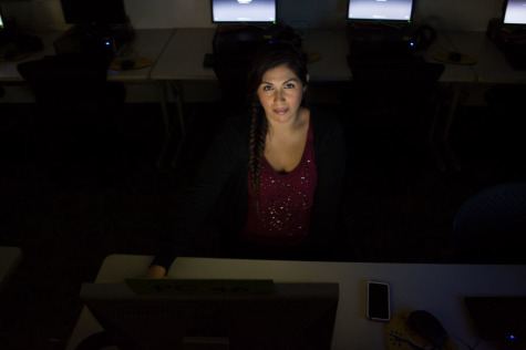 Electrical Engineering major Abigael Orozco spotted in the CS lab in the Humanities Building on East Campus, finishing up a project before finals week, Thursday, Dec. 4, 2014. Says Orozco, “I never saw myself going into Electrical Engineering, but I loved my math and science classes so much that it just felt right.”