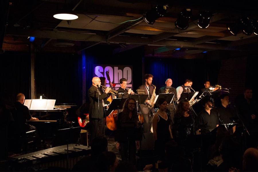 City College jazz band The Eclectic Jass Orchestra performs for the Music Department's 'Jazz Jam at SOhO' Restaurant and Music Club, Tuesday, Dec. 2, 2014 in Santa Barbara, Calif.