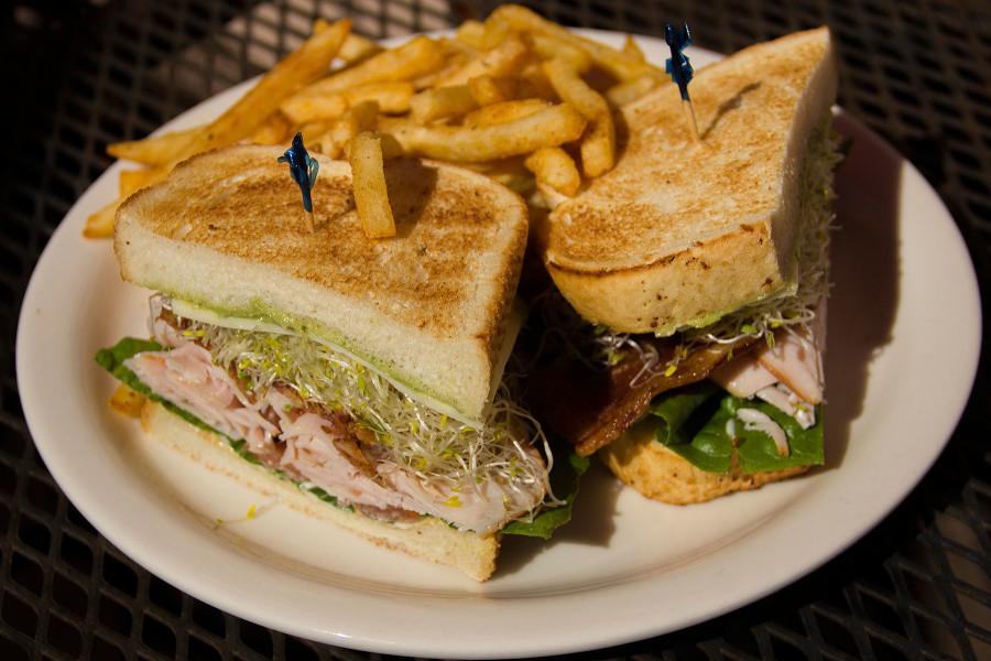 The California Club is layered with turkey, bacon, avocado, lettuce, jack cheese, tomato, alfalfa sprouts, mustard and mayo on Sourdough bread, Tuesday, Feb. 24, at City College's JSB Café on East Campus.