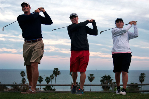 City College golfers, (from left) Joakim Flink, Brett Patton and Manny Manzone prepare for the upcoming season, Thursday, Feb. 5, on West Campus at City College. The City College golfers are swinging for state championships and have their first game on Monday at Valencia City College.