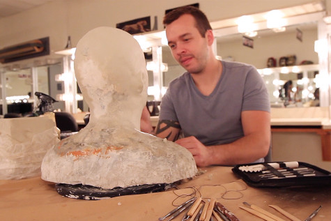 Theatrical makeup student builds masks from scratch