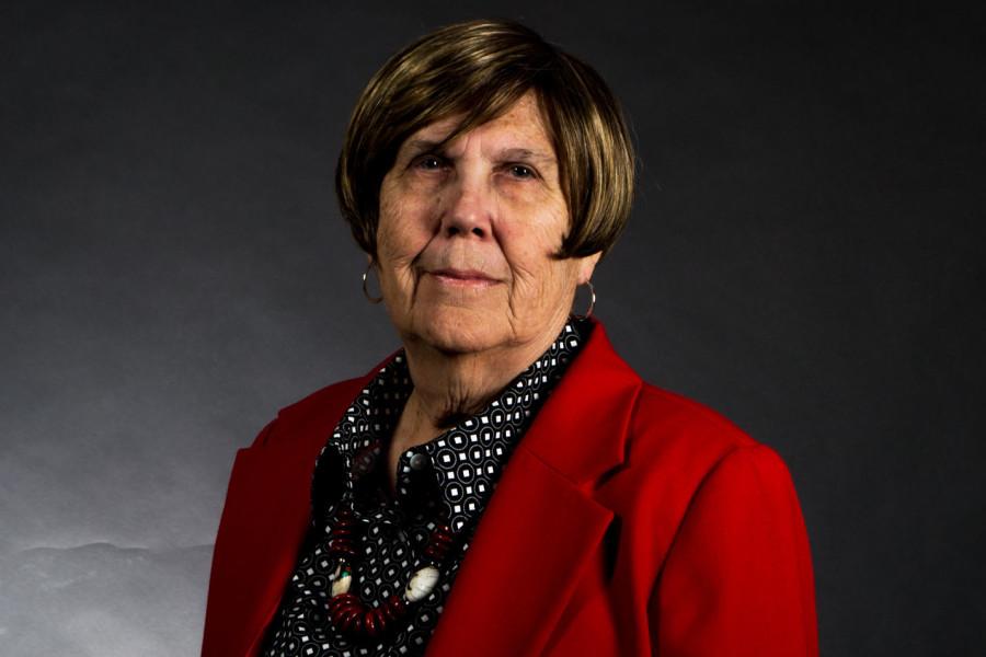 Representing the district of Goleta, City College’s Dr. Marianne Kugler is President of the Board of Trustees, pictured Friday, March 6, in the Occupational Education 184 studios in the Photography Department on East Campus. Kugler has been a Board member since 2012 and was elected president in December for a one-year term after running unopposed.