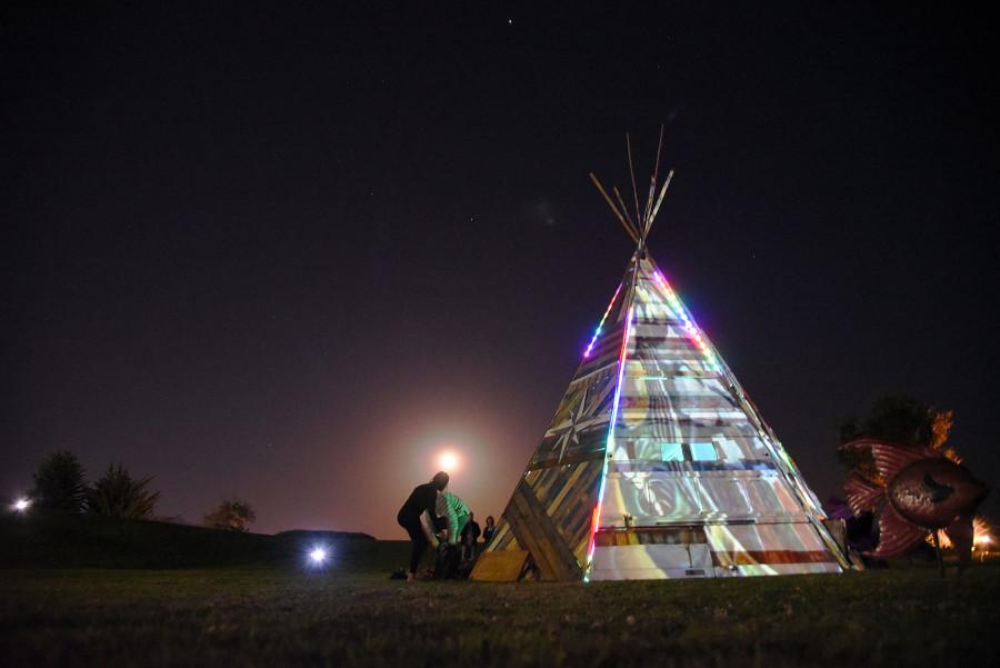 A teepee that was built on West Campus angered Native American students, Thursday, March 5, at City College in Santa Barbara. The teepee was taken down days later after a meeting between the artists, City College administrators and Native American representatives.