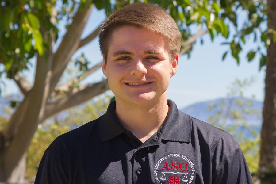 Running for Student President is Mathew Marino, a fourth-semester electrical engineering major and current student senator who was formerly on his high school’s student government, Friday, March 13, on City College’s East Campus in Santa Barbara. Says Marino, “There’s just a lot of inactivity right now and I really want to see more in the Senate.”