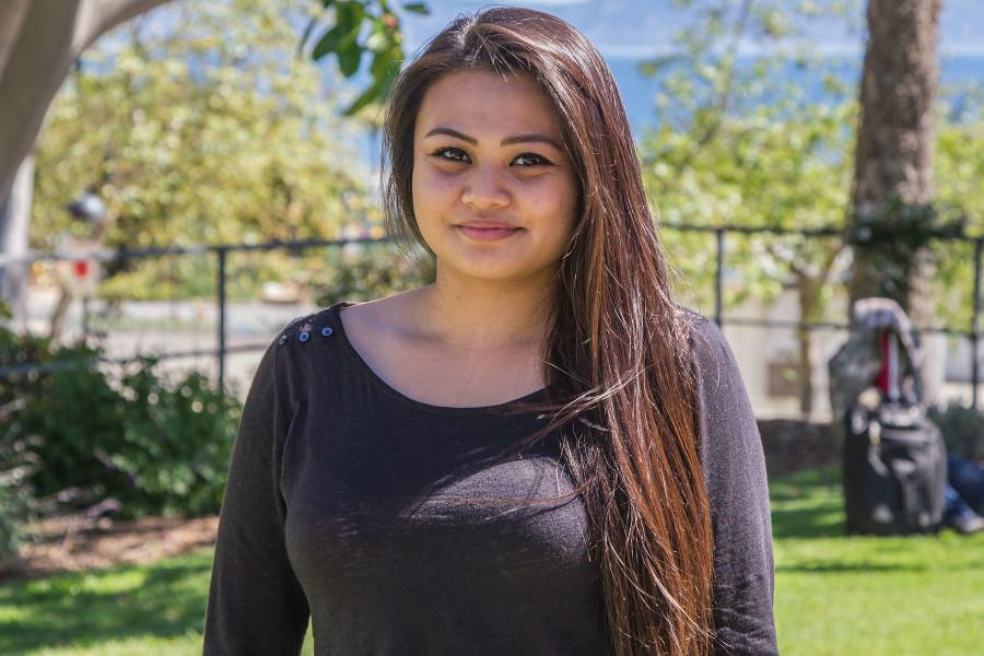 Running for Student Advocate is Keisha Talamera, a second-year student and a mentor for the College Achievement Program at City College, Friday, March 13, on City College’s East Campus in Santa Barbara. “I want to get more students involved in the programs here so that during their academic careers here, and before transferring, they can get all their questions answered and their needs met,” says Talamera.