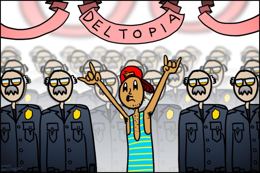 Hundreds of police officers water down Deltopia 2015