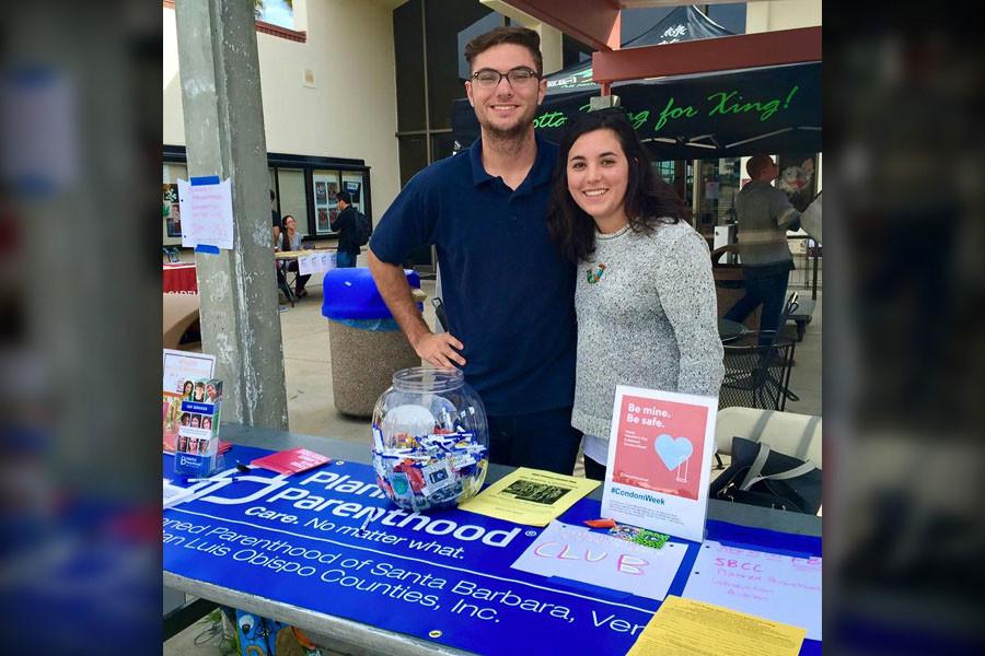 Planned Parenthood Generation Action club members Jack Kaiser and Katelyn Boisen, at an event on East Campus at City College; Courtesy of Santa Barbara City College Planned Parenthood Generation Action Facebook page.