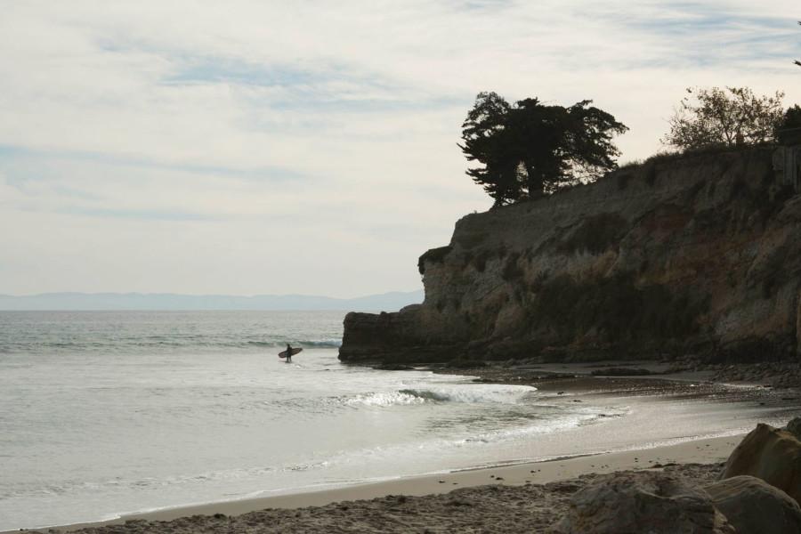 Leadbetter Point is known for its long rolling waves during the winter season and is situated between the harbor and Shoreline Park, Thursday afternoon, Dec. 3, in Santa Barbara. The waves here attract longboarders and paddle boarders and is a known beginner’s surfing spot.