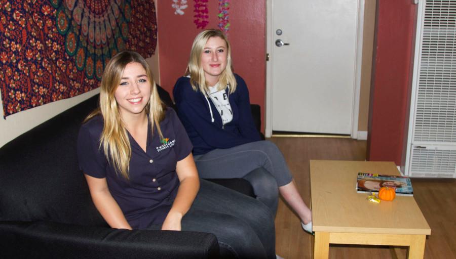 Julia Hernandez Harnish (left), psychology major, and Claire Freeman, undeclared, are both City College students living at Tropicana Gardens, Sunday, Nov. 22, in Isla Vista.