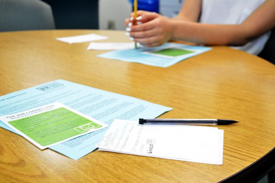 Students take notes during a networking workshop, Wednesday, Nov. 18, in the Career Center at City College in Santa Barbara. The workshop teaches students the basics of creating an online profile at LinkedIn and how to network professionally online.