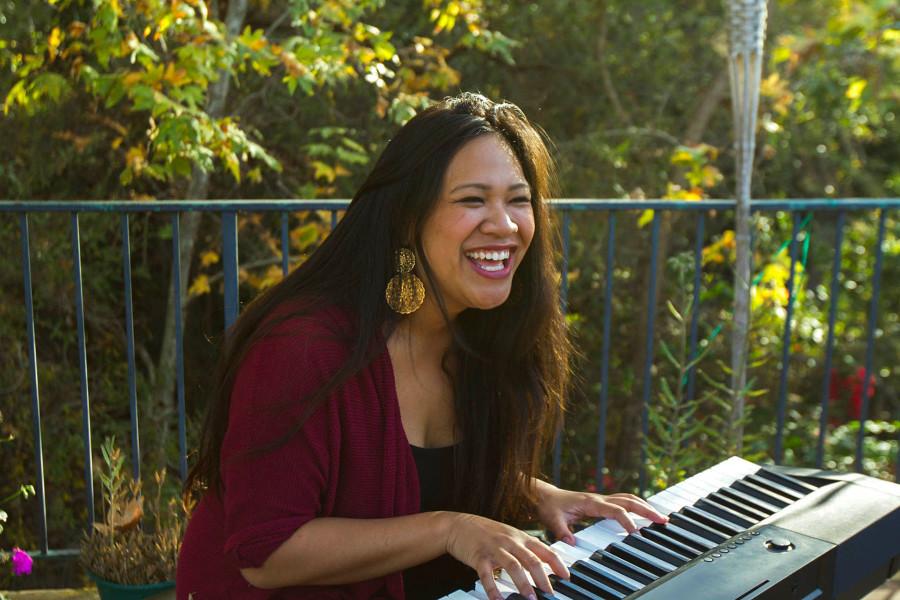 Leana Movillion sang with a voice and musical talent that won her the City College Encore Singing competition, pictured Sunday afternoon, Nov. 22 at her home in Santa Barbara. She is running her own business on the side while pursuing her musical passions.