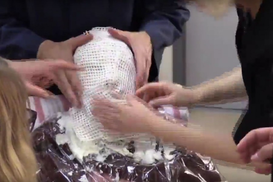SBCC's theater class casts students' faces in plaster