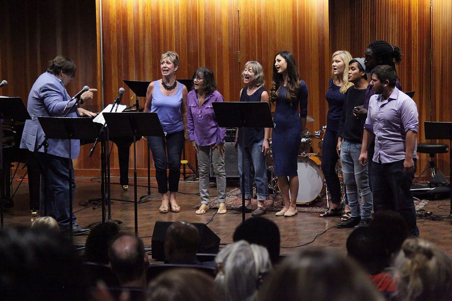 The Santa Barbara City College Jazz Choir preforming a free concert on Oct. 9, in the Fe Bland Forum. The choir was one of several groups that preformed at the free concert.