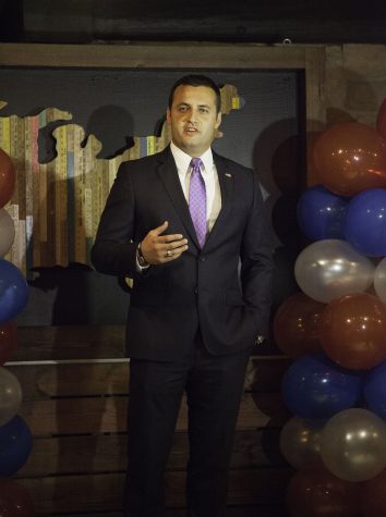 Justin Fareed, the Republican congressional candidate for the 24th district, spoke during the 2016 Republican election party on Tuesday, Nov. 8, at the Benchmark Eatery in downtown Santa Barbara.