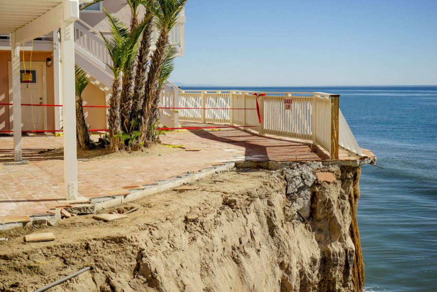 The Balcony of 6653 Del Playa Drive collapsed into the ocean on Sunday, Jan. 22, 2017 in Isla Vista. Residents were only given 25 minutes to evacuate the building.