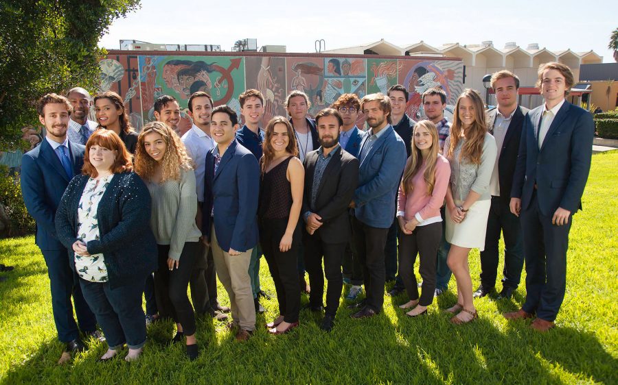 The Student Senate poses for a group portrait outside the Campus Center, Feb. 24, at City College.