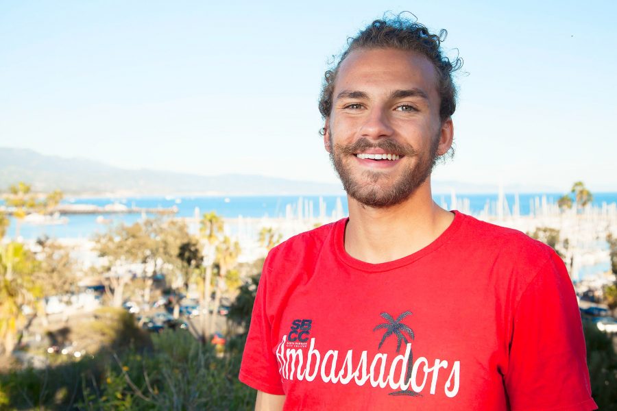 Teodoro De Paula on Thursday, March 9, at the Winslow Maxwell Overlook at City College. Paula is a co-mentor for the ambassadors program at City College and is an international student from Brazil.