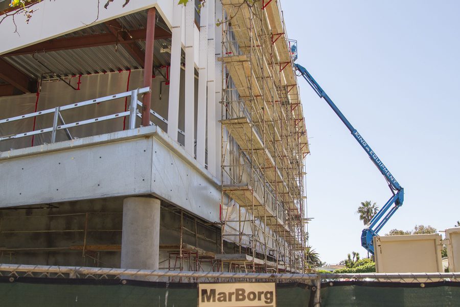 The West Campus building under construction on Thursday, April 20, at City College. The renovation will be complete next spring.