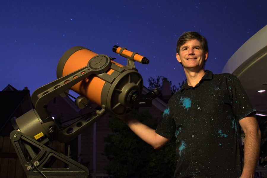 City College astronomy instructor Dr. Sean Kelly outside the Palmer Observatory Wednesday, Oct. 18, at the Museum Of Natural History in Santa Barbara, Calif. “Astronomy is beautiful, and I think that human beings too often see the ugliness, but this is a beautiful science that gives us a sense of how small we are.”