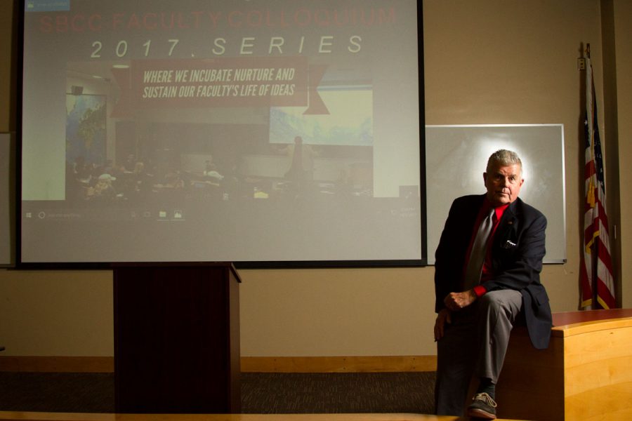 Mark McIntire Monday, Oct. 9, in Administration Building Room 211. McIntire moderates the SBCC Faculty Colloquiums that aim to incubate, nurture and sustain City College Faculty’s life of ideas and is the faculty advisor for The Open Mind Project .