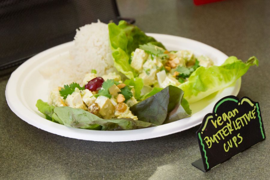 The “meatless Monday” daily special at JSB Monday, Oct. 30, at City College. The vegan butter lettuce cups contain cashews, tofu, celery, green onions, fresh ginger, golden raisins, mango, chutney, red grapes and fresh cilantro for $8.50.