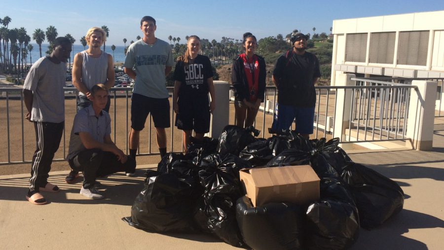 Courtesy art from athletic director Rocco Constantino of the pile of clothes donated for the clothing drive.