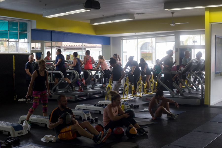 People get to work at Jenny Schatzle’s workout studio located on 211 West Carrillo Street downtown.  
