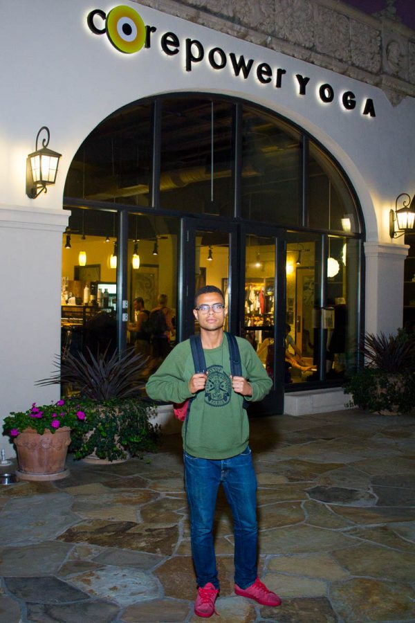 Channels reporter Barra Alkassir attends his first class at CorePower Yoga Sunday, Nov. 12, downtown.