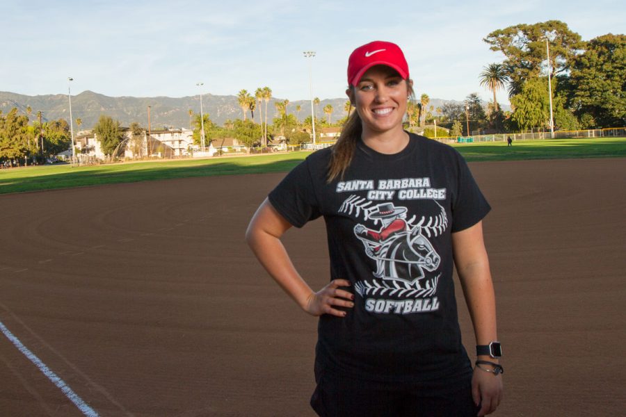 New City College softball head coach Justine Bosio Tuesday, Nov. 21, at Pershing Park. Bosio has spent the last two seasons as an assistant coach of the team and is now replacing Paula Congleton after Congleton received an offer to coach at the University of New Mexico.