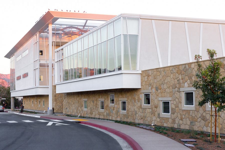 The new West Campus Classroom Building at Santa Barbara City College, on January 31. With construction complete the West Campus has a drop off and pick up area that reopened since construction completed.