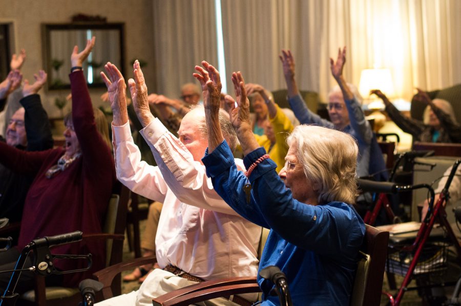 Santa Barbara City College’s School of Extended Learning offers an Art Experience and Conversation for Older Adults class at Wood Glen Hall on March 9 in Santa Barbara. The Art Experience and Conversation for Older Adults class is part of the vitality Program, which takes the classes to independent, assisted, and memory care homes.