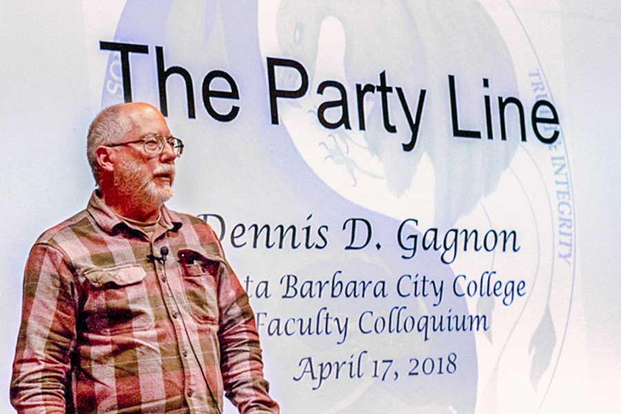 Dennis D. Gagnon, a City College philosophy instructor, held a presentation on his published book titled “The Party Line” on Tuesday, in the the Business and Communication Forum. “The Party Line” which is filled with many philosophical theories and ideas was published in February 2018.