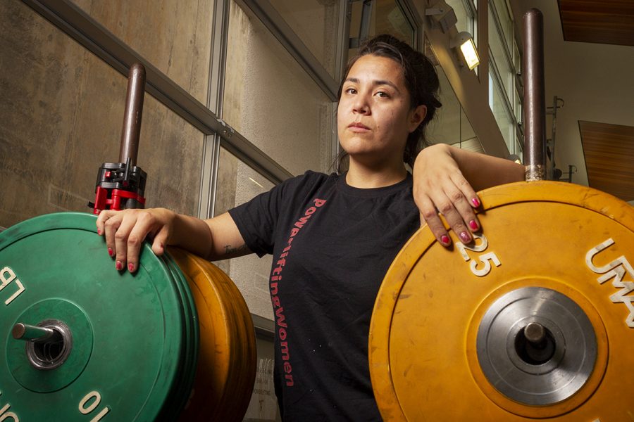 Krissy Sanchez on Tuesday, May 1 in the Life Fitness Center at Santa Barbara City College. Sanchez is empowered by lifting weights and says it changed her outlook on life.