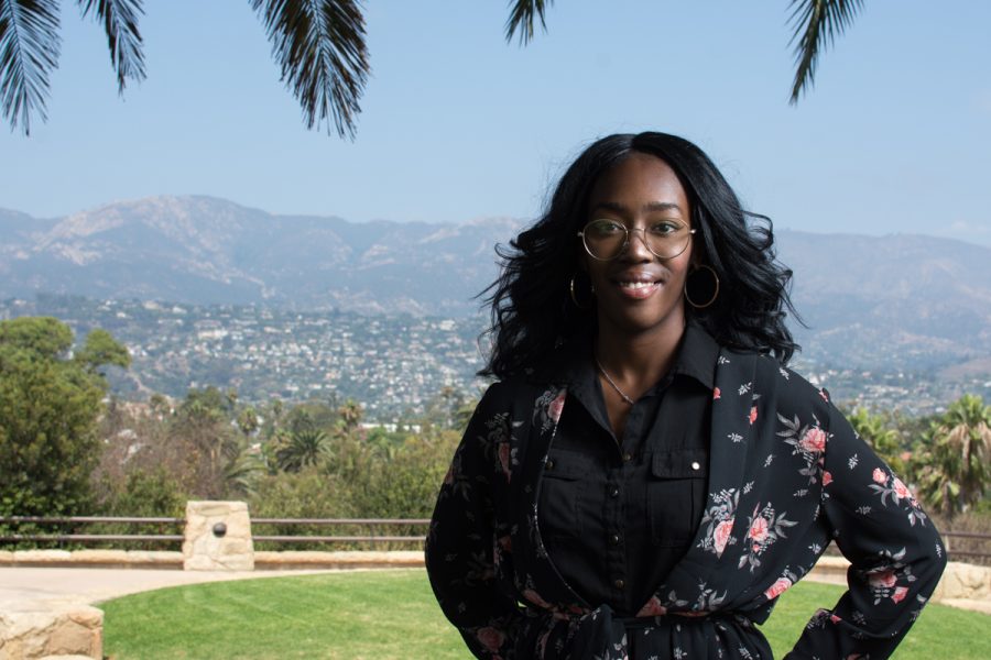 Naiha Dozier-el, the new president of the Black Student Union, poses at the Winslow Maxwell Overlook at Santa Barbara City College. The BSU program aims to encourage a positive image of black people and help its members in achieving their educational goals.