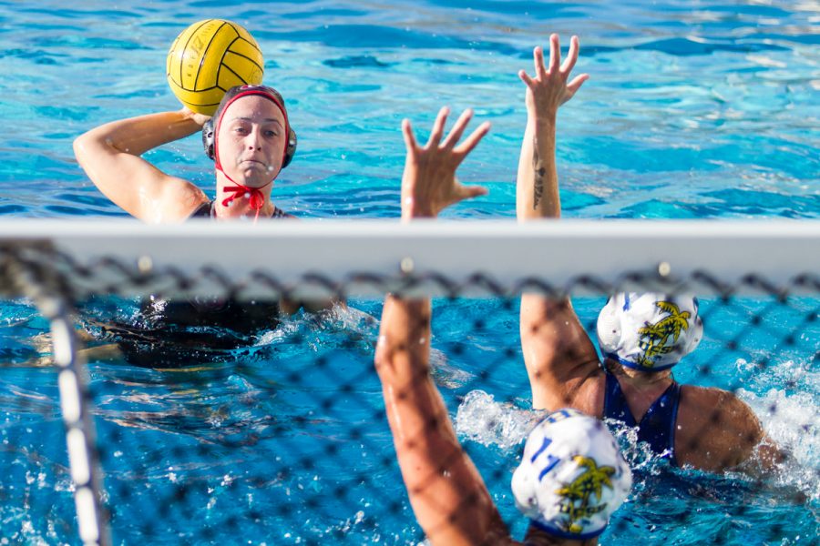 Kemi Dijkstra, utility player for the Lady Vaqueros, scores the fourth goal in the first quarter of the game against the Gauchos on Saturday, Oct. 27, at Santa Barbara High School in Santa Barbara, Calif. Dijkstra scored three goals against UCSB, and City College won the game, 13-5.