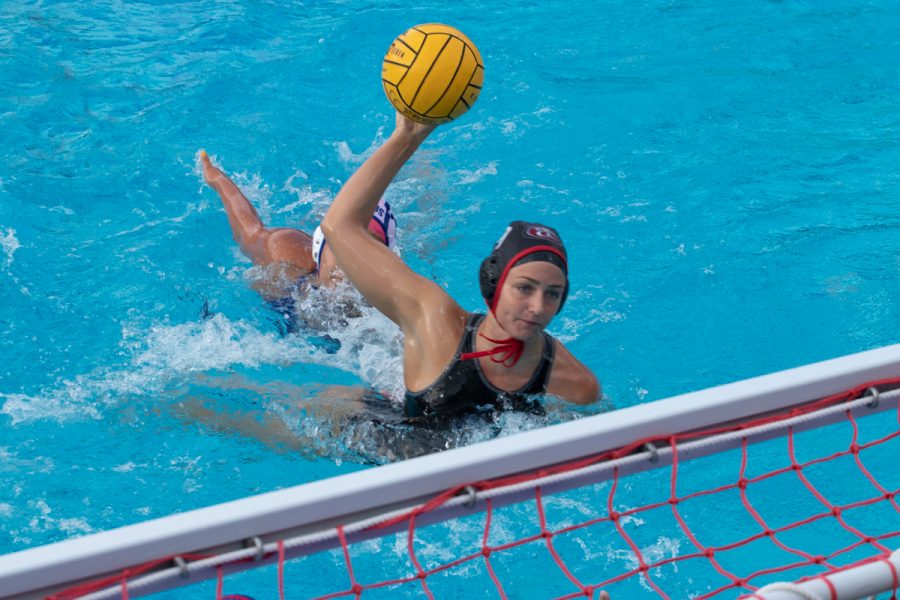 Meagan Mckillican (No. 9) shoots for a goal at San Marcos High School in Santa Barbara Calif., on Wednesday, Oct. 3, 2018.