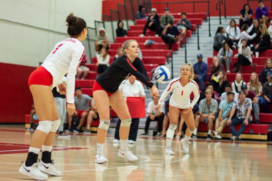 Vaqueros+defensive+specialist+Ashley+Albee+%28No.+2%29+hits+the+ball+during+a+volleyball+match+against+Moorpark+College+on+Wednesday%2C+Nov.+7%2C+2018%2C+at+the+Sports+Pavilion+at+Santa+Barbara+City+College+in+Santa+Barbara%2C+Calif.+With+the+game+out+of+reach+in+the+third+set%2C+the+Lady+Vaqueros+conducted+a+hard-fought+rally+to+attempt+to+keep+their+match+alive%2C+but+eventually+lost+to+Moorpark+3-0.