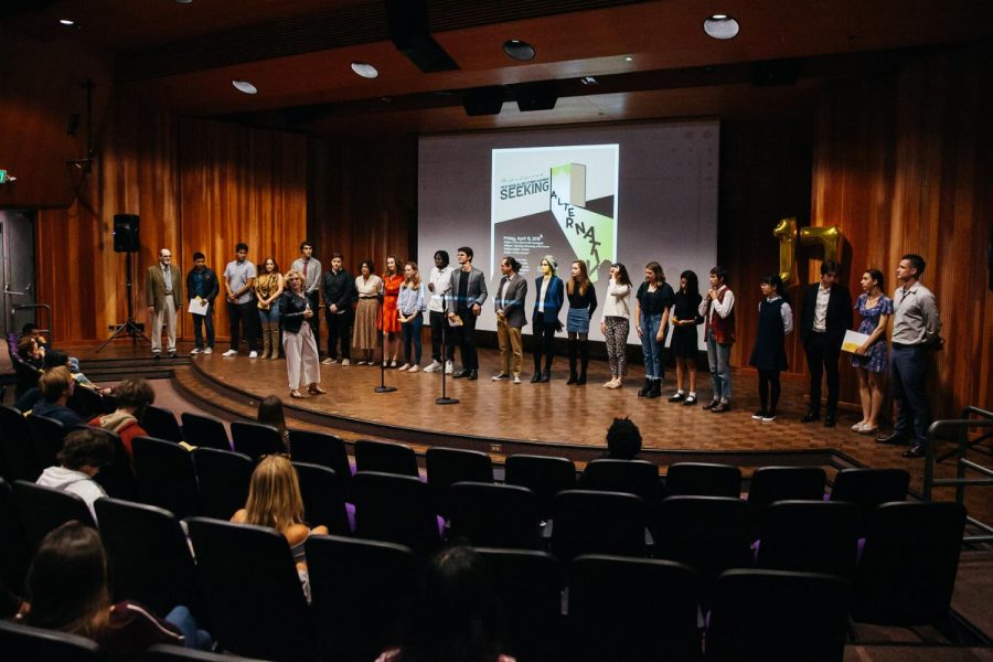 Dr. Melanie Eckford introduces every honors student that presented during panels for the 16th Annual All-SBCC Student Conference on Friday, April 19, 2019, in the Fe Bland Forum at City College in Santa Barbara, Calif. The Conference featured presentations by 22 SBCC honors students, a coffee and cookies break and “The Reading of the Alex” for the closing ceremony.